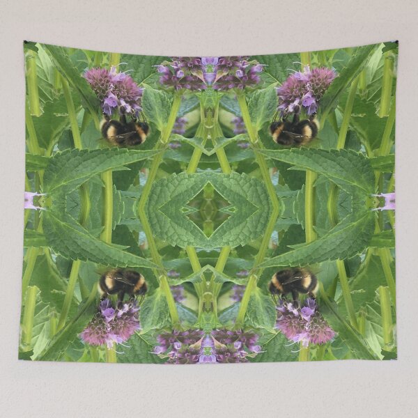 Item preview, Bee Bumbling Green in the Blue Fortune and Summertime Sun designed and sold by RoseAromas.