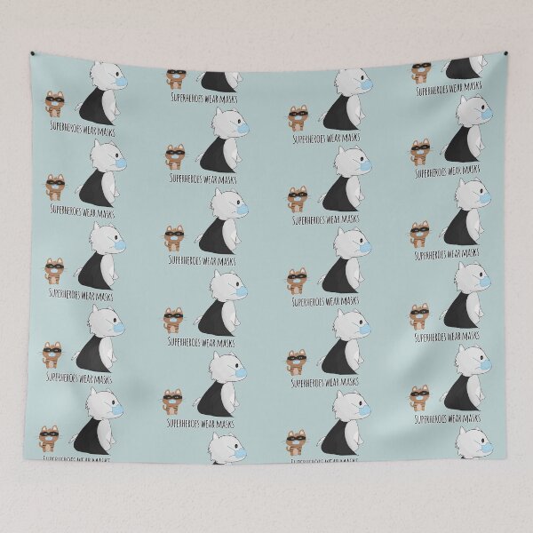 Item preview, Cute Superheroes Wear Masks designed and sold by distancingqueen.