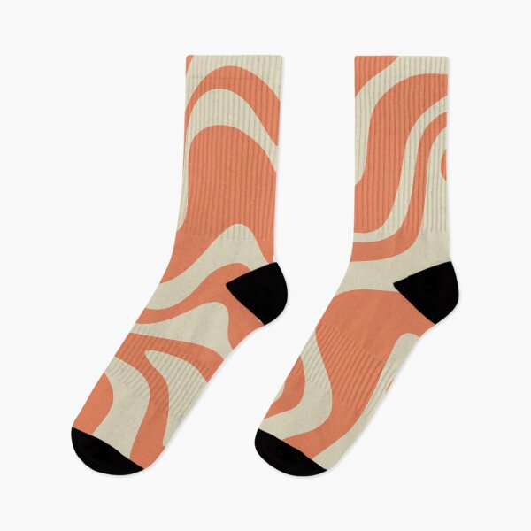 Item preview, Liquid Swirl Retro Modern Abstract Pattern in Pumpkin Orange and Beige designed and sold by kierkegaard.