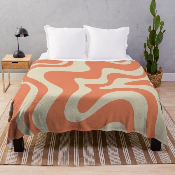 Item preview, Liquid Swirl Retro Modern Abstract Pattern in Pumpkin Orange and Beige designed and sold by kierkegaard.