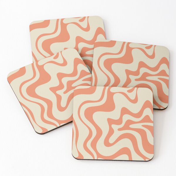 Item preview, Liquid Swirl Retro Modern Abstract Pattern in Beige and Pumpkin Orange designed and sold by kierkegaard.