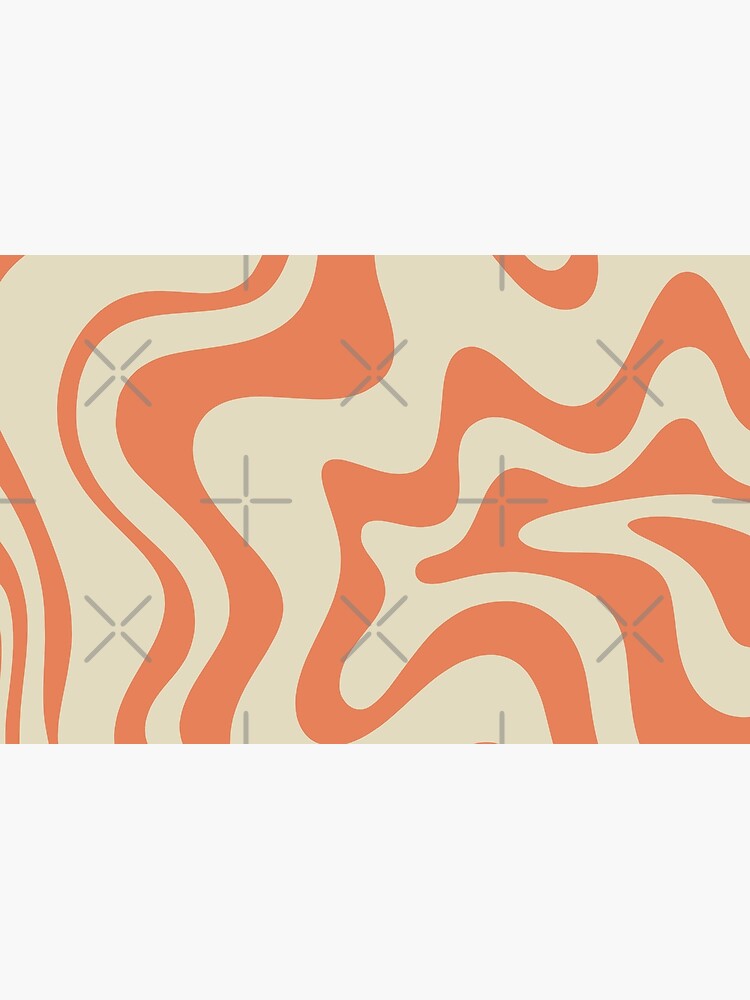 Disover Liquid Swirl Retro Modern Abstract Pattern in Beige and Pumpkin Orange Makeup Bag