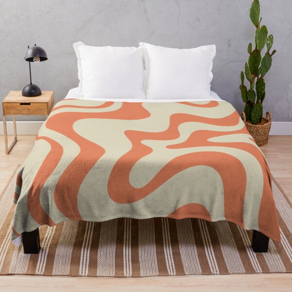 Item preview, Liquid Swirl Retro Modern Abstract Pattern in Beige and Pumpkin Orange designed and sold by kierkegaard.