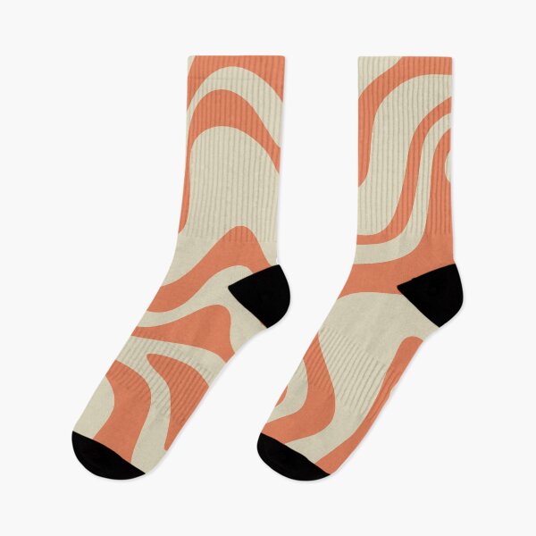 Item preview, Liquid Swirl Retro Modern Abstract Pattern in Beige and Pumpkin Orange designed and sold by kierkegaard.