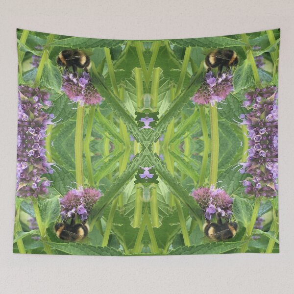 Item preview, Bee Bumbling Green in the Blue Fortune and Summertime Sun designed and sold by RoseAromas.