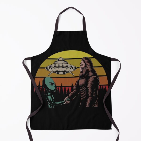 Item preview, Bigfoot and Alien UFO Conspiracy with Retro Sunset designed and sold by Pink Pineapple Works.