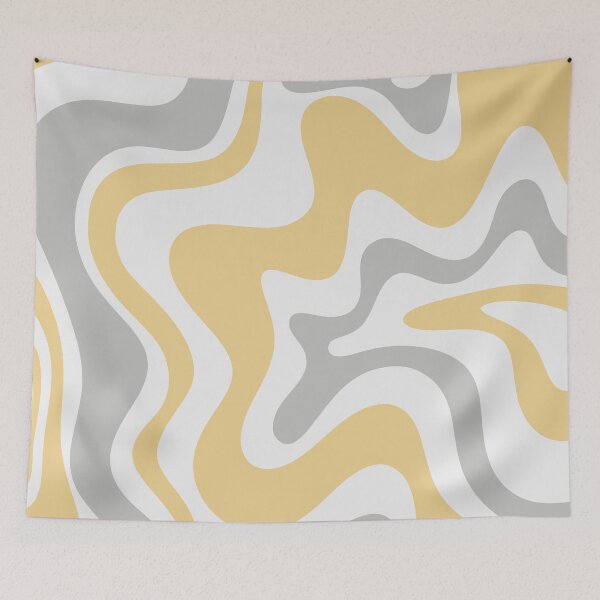 Item preview, Liquid Swirl Contemporary Abstract in Pale Grey and Light Mustard Yellow designed and sold by kierkegaard.