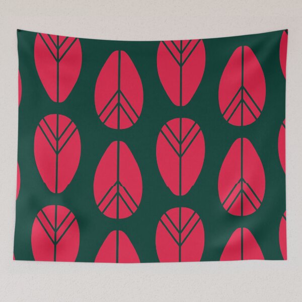 Item preview, Mid-century Leaf Pattern Burgundy designed and sold by BAYSTALT.