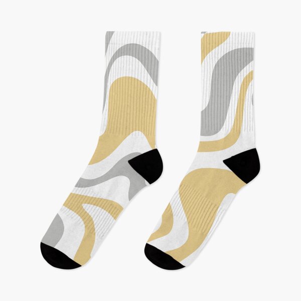 Item preview, Liquid Swirl Contemporary Abstract in Pale Grey and Light Mustard Yellow on White designed and sold by kierkegaard.