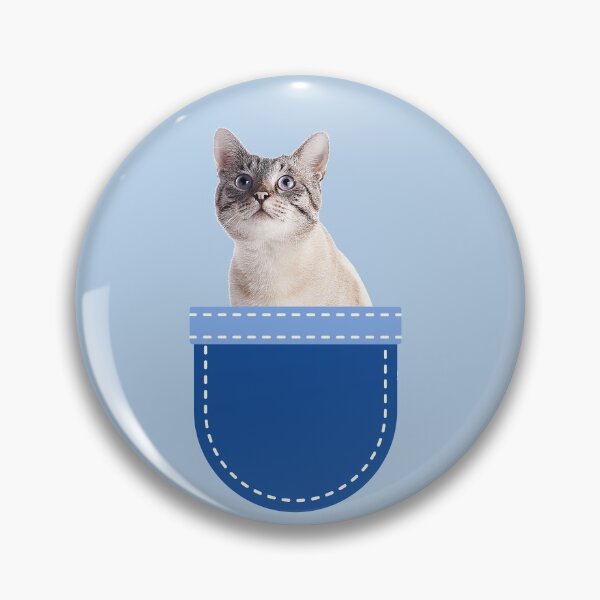Item preview, Silver Grey Cat in Pocket  designed and sold by leBoosh-Designs.