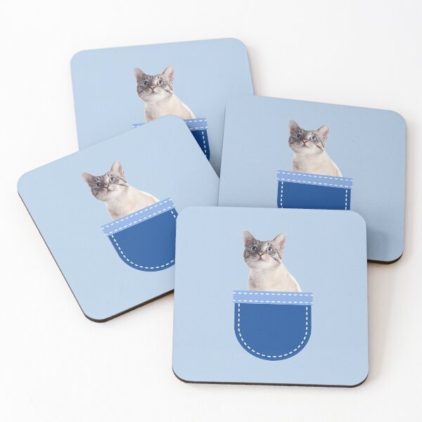 Item preview, Silver Grey Cat in Pocket  designed and sold by leBoosh-Designs.