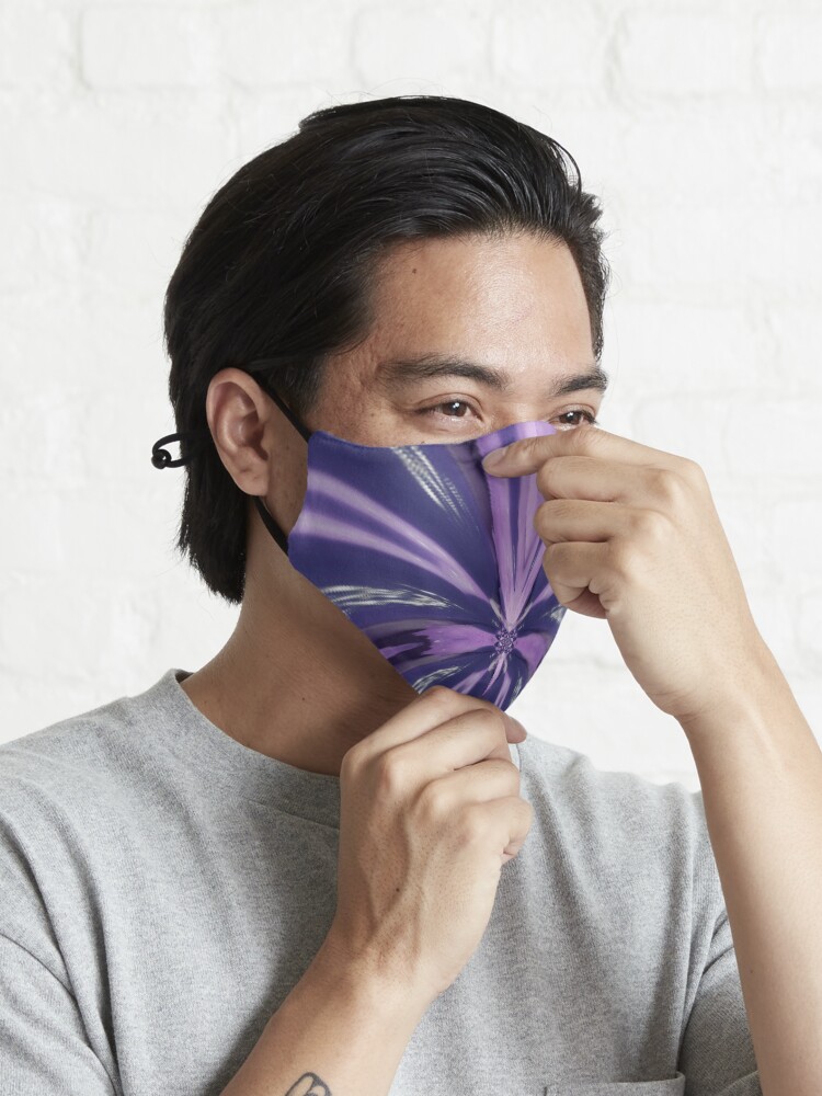 Alternate view of Multicolored unique everlasting pattern. Fractal purple lovers Mask