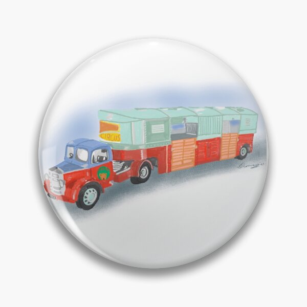 Item preview, Vintage Circus truck in red, green and blue  designed and sold by sueshormanart.