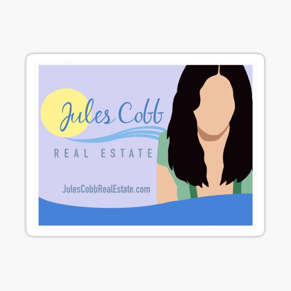 "Jules Cobb Real Estate " Sticker for Sale by PeachNectarArt Redbubble