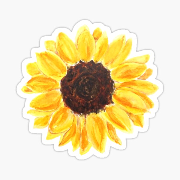 Item preview, hand painted one yellow sunflower watercolor designed and sold by ColorandColor.