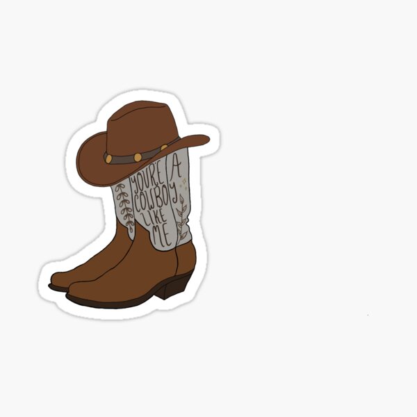 cowboy like me evermore lyrics Sticker for Sale by Kelsey Yin
