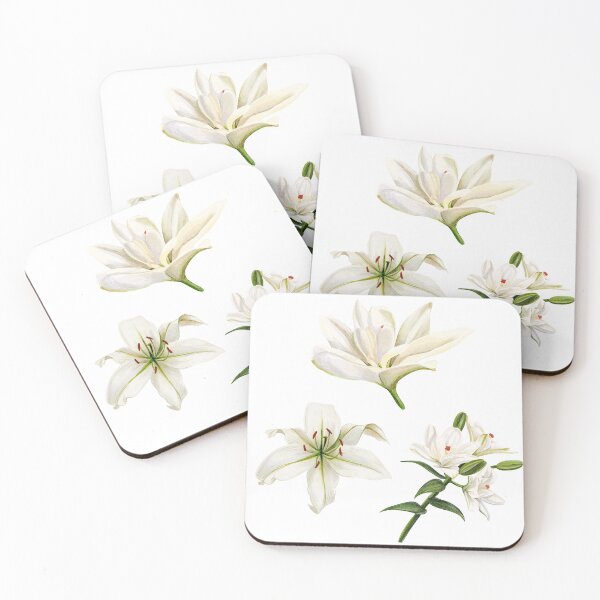 Item preview, White Floral Water Lily Botanical Pattern  designed and sold by Yesha  Vayeda.