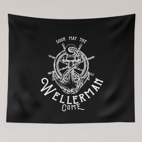 Item preview, Wellerman Anchor and Wheel White on Black designed and sold by ScienceNStuff.