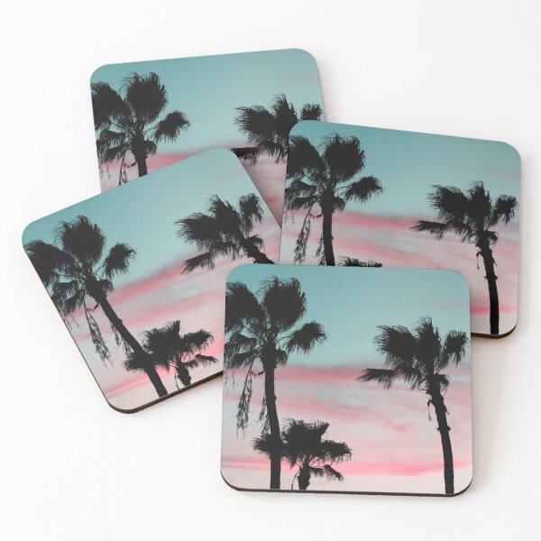 Item preview, A pink, aqua blue tropical sunset designed and sold by justsannex.