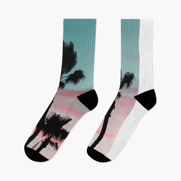 Item preview, A pink, aqua blue tropical sunset designed and sold by justsannex.
