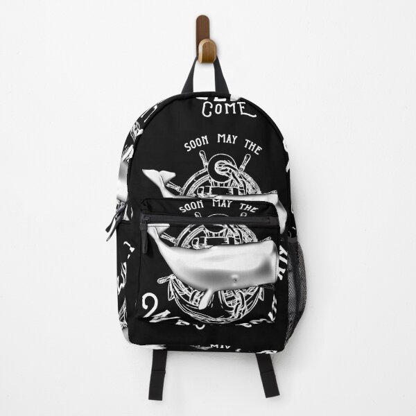 Item preview, Whale Wellerman Anchor and Wheel White on Black designed and sold by ScienceNStuff.