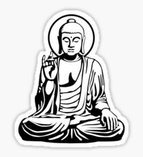 Young Buddha (black white) Sticker