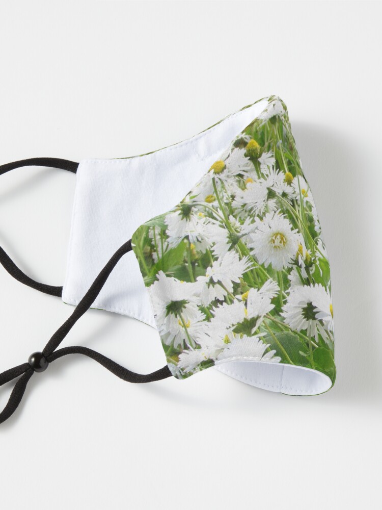 Alternate view of Ask me about my plants. Chamomile field Spring time Mask