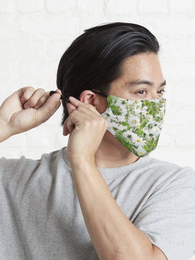 Alternate view of Ask me about my plants. Chamomile field Spring time Mask