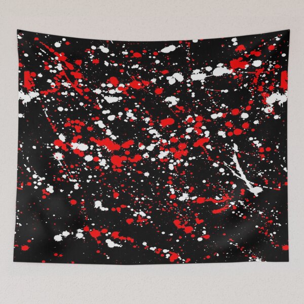 Item preview, Red and White Paint Splatters on Black designed and sold by lmcvinco.