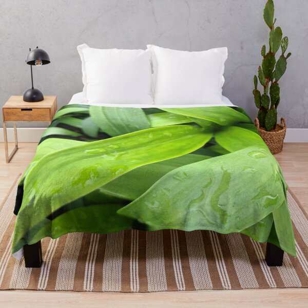 Item preview, Green Lily Leaves after Rain designed and sold by Rachel Pile.