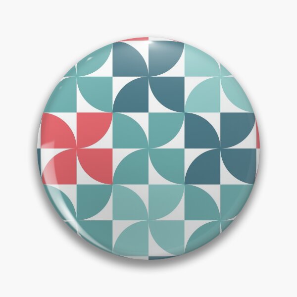 Item preview, Turquoise and Red Windmill Geometric Pattern  designed and sold by Sengflo.