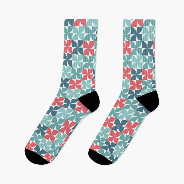 Item preview, Turquoise and Red Windmill Geometric Pattern  designed and sold by Sengflo.