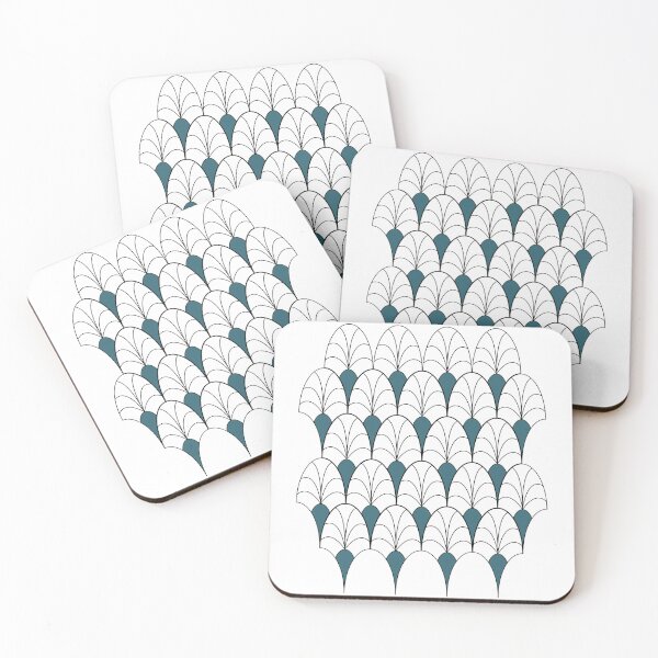 Item preview, Art Deco Calla Lily Pattern in Ocean  designed and sold by belly-e-luna.