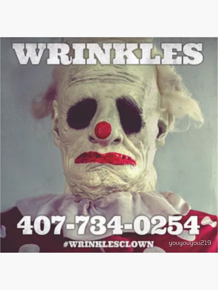 "Wrinkles the Clown" Sticker for Sale by youyouyou219 Redbubble