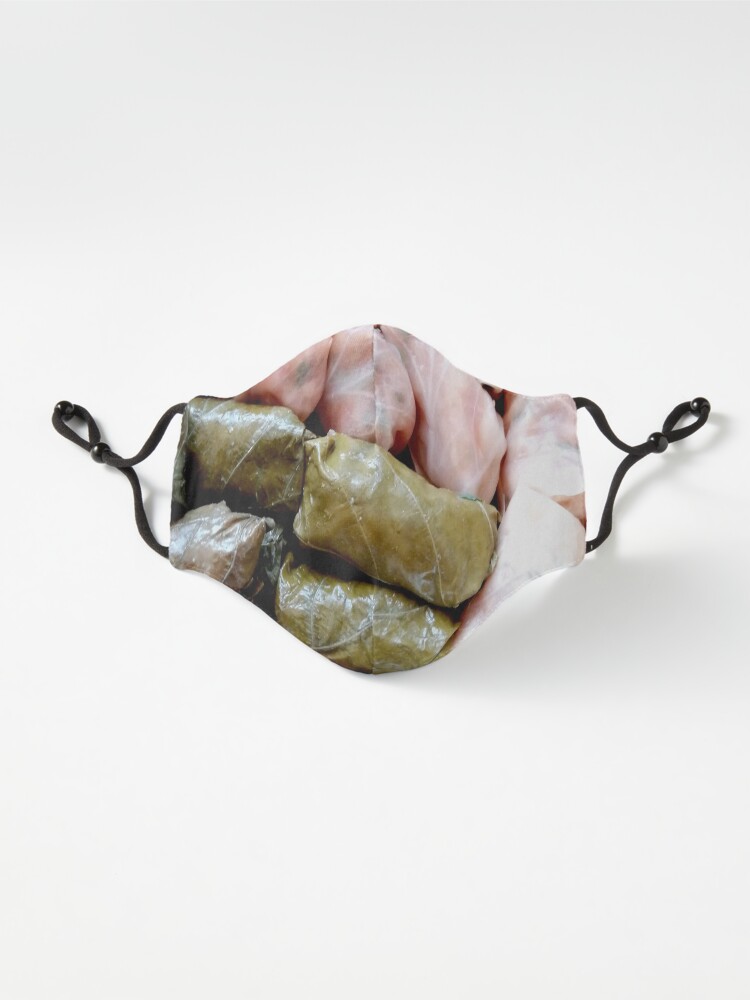Alternate view of Romanian sarmale with vines and cabbage, traditional food, spring rolls Mask