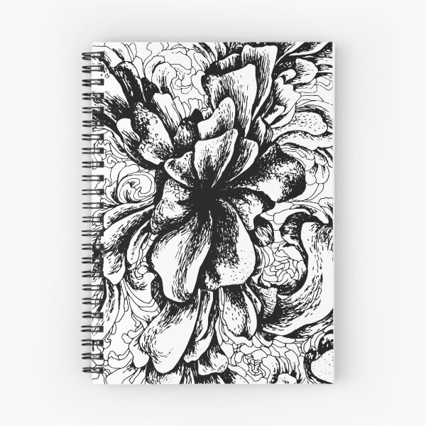 Item preview, Black ink flower ornament designed and sold by LuckyStep.