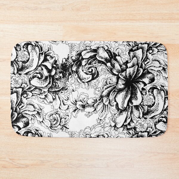 Item preview, Black ink flower ornament designed and sold by LuckyStep.