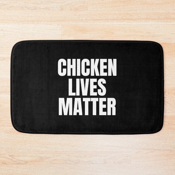 Item preview, Chicken Lives Matter- funny vegan and vegetarian text chicken design white designed and sold by katiekendall.