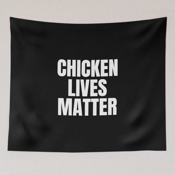 Item preview, Chicken Lives Matter- funny vegan and vegetarian text chicken design white designed and sold by katiekendall.