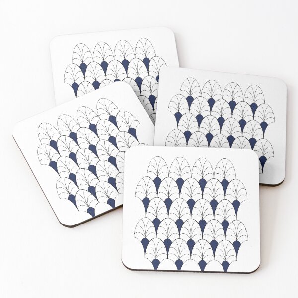 Item preview, Art Deco Calla Lily Pattern in Indigo designed and sold by belly-e-luna.