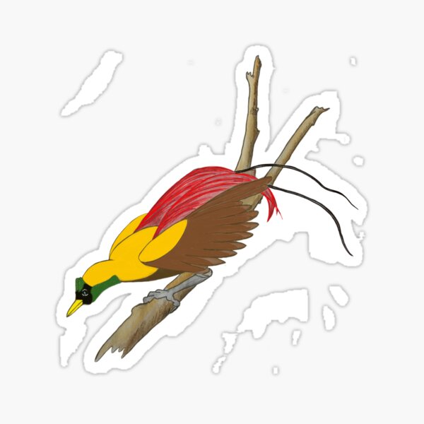 Red Bird of Paradise Dancing Sticker