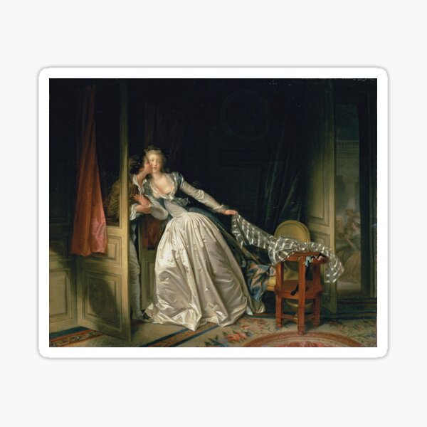 Aperçu de l'œuvre Jean-Honoré Fragonard - Le Baiser volé (Le Baiser à la dérobée) (1788) créée et vendue par HistoryRestored.