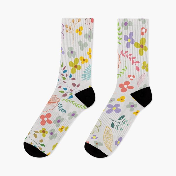 Item preview, floral collection of colorful flowers and leaves with gray background designed and sold by mashmosh.