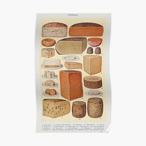 Vintage Cheese Poster Poster