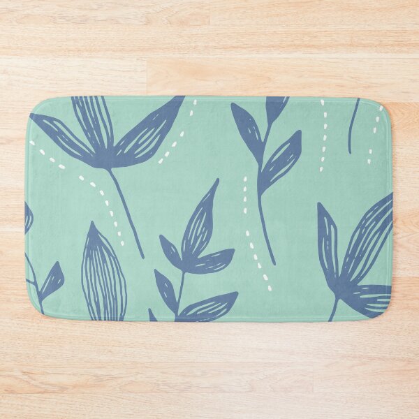 Item preview, Dainty Leaf in Blue and Mint, Nature Design designed and sold by lmcvinco.