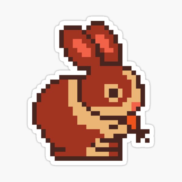  Bunny Rabbit 8 Bit Video Game Retro Cute Animal Lover