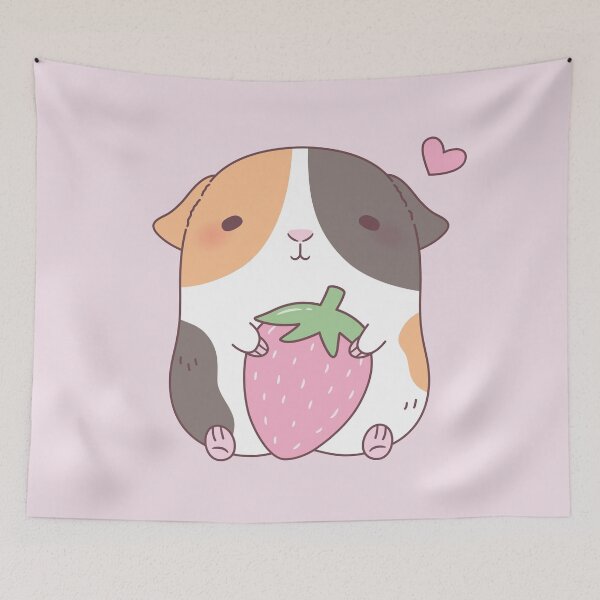 Item preview, Cute Guinea Pig Loves Strawberry designed and sold by rustydoodle.