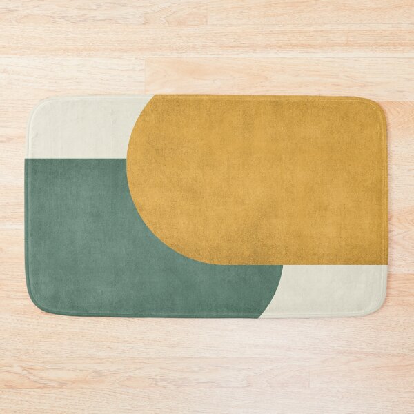Half Circle Colorblock - Gold Green Bath Mat