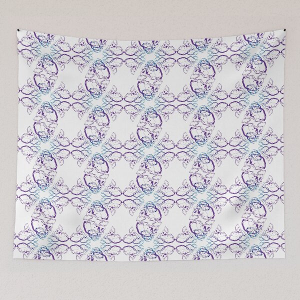 Item preview, hand-drawn skulls in a dark abstract pattern  designed and sold by Half Mess.