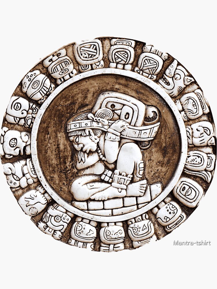 Thumbnail 3 of 3, Sticker, Tzolkin/Mayan Calendar designed and sold by Mantra-tshirt.